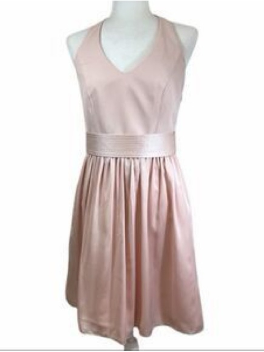Vera Wang WHITE Soft Blush Pink Satin Dress (4)